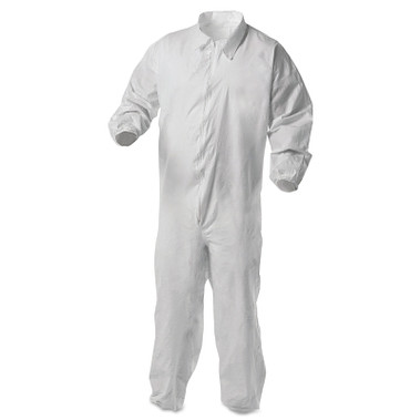 Kimberly-Clark Professional KleenGuard A35 Economy Liquid & Particle Protection Coveralls, Zipper Front/Elastic Wrists/Ankles, White, XL (1 CA  / CA )