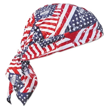 Ergodyne Chill-Its 6710 Evaporative Cooling Triangle Hats w/Cooling Towel, Stars/Stripes (6 EA / CA)
