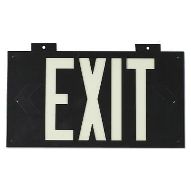 Brady Glo High Performance Glow-In-The-Dark Exit Signs, Black, Single Face (1 EA / EA)