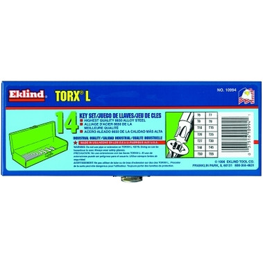 Eklind Tool 14-PC. TORX LONG HEX KEYSET T6-T55 W/GR (1 SET / SET)