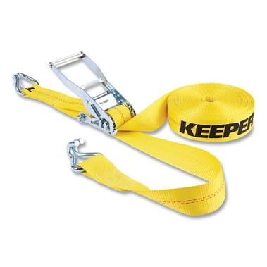 Keeper Ratchet Tie-Down Straps, Double-J Hooks, 2 in W, 40 ft L, 10,000 lb Capacity (3 EA / CT)