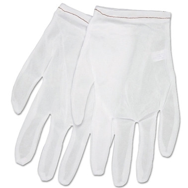 MCR Safety Low Lint Inspectors Gloves, Large, White, Nylon (12 PR / DOZ)