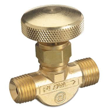 Western Enterprises Non-Corrosive Gas Flow Valves, 200 PSIG, Brass, Oxygen, 9/16 in - 18 RH(M) (1 EA / EA)