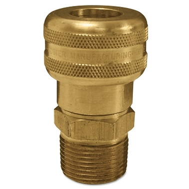 Dixon Valve Air Chief Industrial Semi-Auto Coupler, Pipe Thread, 1/4 in Body Size, 3/8 in (NPT) M, Brass (1 EA / EA)