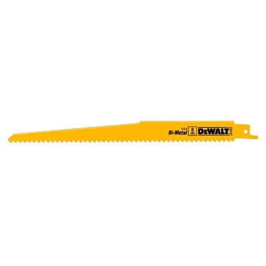 DeWalt Bi-Metal Reciprocating Saw Blades, 9 in, 6 TPI, Taper Back, Wood, 25/PK (25 EA / PKG)