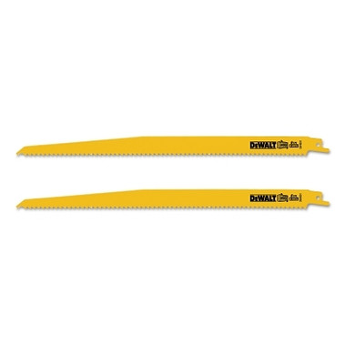 DeWalt Bi-Metal Reciprocating Saw Blades, 12 in, 6 TPI, Taper Back, Wood, 2/PK (10 EA / BOX)