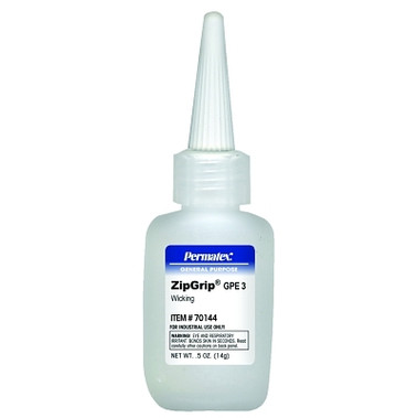 Permatex ZipGrip GPE 3 Cyanoacrylate Adhesive, 5 oz, Bottle, Clear (1 EA / EA)