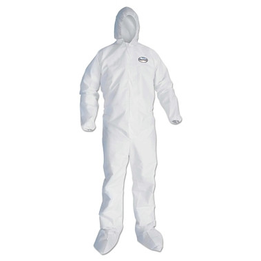 Kimberly-Clark Professional KleenGuard A10 Economy Light-Duty Particle Protection Coveralls, Zipper Front/Hood/Boots/Elastic Wrists, White, 4XL (25 EA / CA)