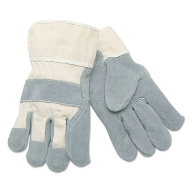 MCR Safety Select Split Cow Gloves, 2X-Large, Gray/White (12 PR / DZ)