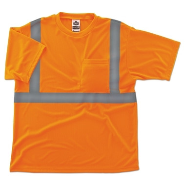 Ergodyne GloWear 8289 Type R Class 2 Hi-Vis Short-Sleeved T-Shirt, Polyester Birdseye Knit, Orange, 2X-Large (6 EA / CA)