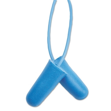 Jackson Safety H10 Metal Detectable Disposable Earplugs - Corded, Foam, Blue, Corded (100 PR / BX)