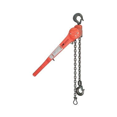 CM Columbus McKinnon Puller Lever Tools, 3/4 Tons Capacity, 10 ft Lifting Height, 1 Fall, 58 lbf (1 EA / EA)