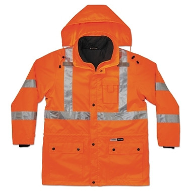 Ergodyne GloWear 8385 Class 3 4-In-1 Thermal Jackets, Large, Orange (1 EA / EA)