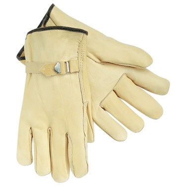 MCR Safety Unlined Drivers Gloves, Premium Grade Cowhide, X-Large, Straight Thumb, Beige (12 PR / DZ)