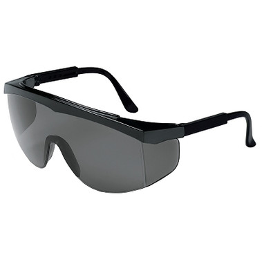 MCR Safety Stratos Spectacles, Gray Lens, Polycarbonate, Duramass HC, Black Frame, Nylon (1 EA / EA)