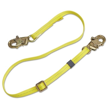 DBI-SALA Web Adjustable Positioning Lanyard, 6ft, Snap Hook Connection, 310lb Cap, Yellow (1 EA / EA)