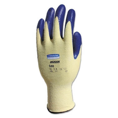 Kimberly-Clark Professional G60 Level 2 Nitrile Coated Cut Gloves, Large, Yellow/Blue (12 PR / DZ)