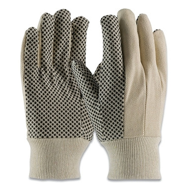 Anchor Brand Premium Grade Canvas Dotted Gloves, 8 oz, Mens, White/Black (12 PR / DZ)