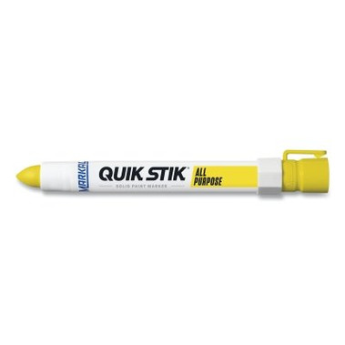Markal Quik Stik All Purpose Solid Paint Marker, Yellow, 1/8 in, Bullet, Carded (1 EA / EA)