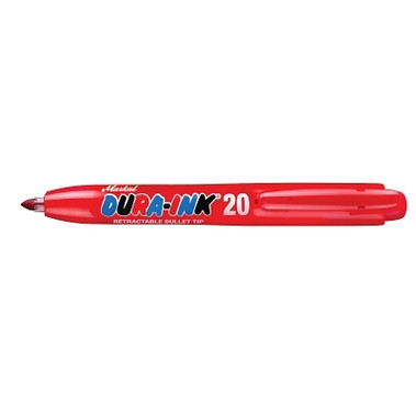Markal Dura-Ink 20 Ink Markers, Red, 1/16 in, Felt (24 EA / CA)