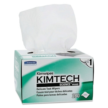 Kimberly-Clark Professional Kimtech Science Kimwipes Delicate Task Wiper, White, 4.4 in W x 8.4 in L, 280 per Box (30 BX / CA)
