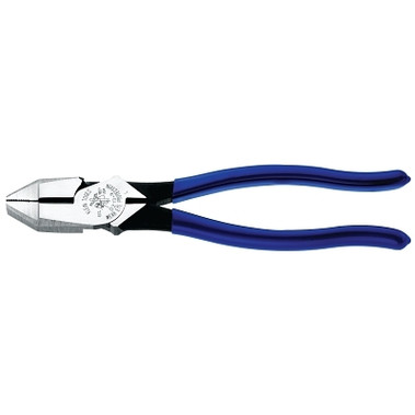 Klein Tools Lineman's High-Leverage Pliers, Square Nose, 9-1/4 in Length, 25/32 in Cut, Plastic-Dipped Handle (1 EA / EA)