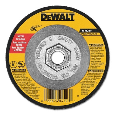 DeWalt Type 27 Depressed Center Wheels, 5 in, A24R Grit, Aluminum Oxide, 3/32 in Thick (25 EA / CA)