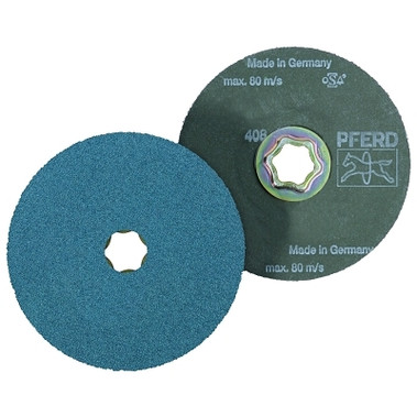 Pferd COMBICLICK Fiber Discs, Zirconia Alumina, 4 1/2 in Dia., 36 Grit (25 EA / BX)