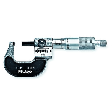 Mitutoyo Series 295 Digit OD Micrometers, 0 in-1 in, .0001 in, Ratchet, Spherical Spindle (1 EA / EA)