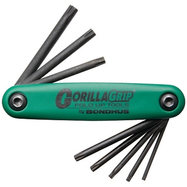 Bondhus GorillaGrip Fold-Ups, 8 per fold-up, Torx Tip, Torx, T9-T40 (1 ST / ST)