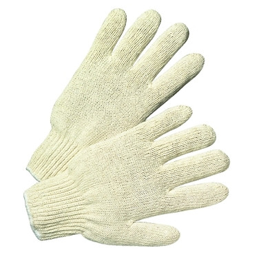Anchor Brand 7-ga Standard Weight Seamless String-Knit Gloves, Large, Knit Wrist, Natural (12 PR / DOZ)