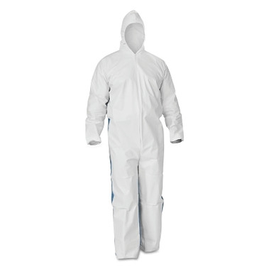 Kimberly-Clark Professional KleenGuard A40 Hooded Coveralls with Breathable Backk, Blue/White, 4X-Large (1 CA  / CA)