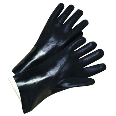 Anchor Brand PVC-Coated Jersey-Lined Gloves, Rough Grip, 12 in, Large, Black (12 PR / DOZ)