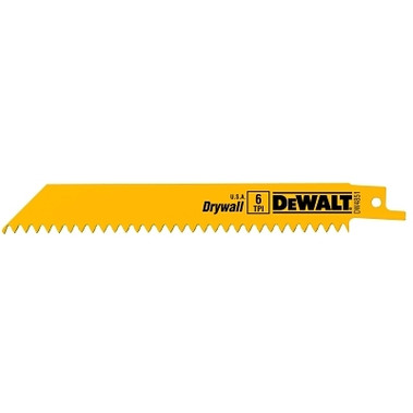 DeWalt Miscellaneous Reciprocating Saw Blades, 6 in, 6 TPI, Taper Back, 5/PK (5 EA / PKG)