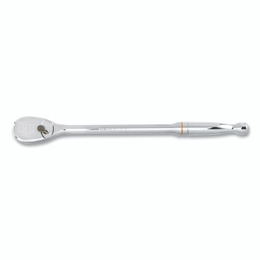 GEARWRENCH 90T Ratchet, Tear Drop, 1/2 in Drive, 15.00 in OAL, Alloy Steel, Full Polish Chrome, Long Handle (1 EA / EA)