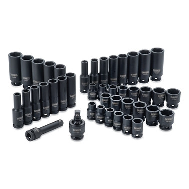 DeWalt 42 Piece Combination Impact Socket Set, 3/8 in Drive, 6 Point, Inch/Metric (1 ST / ST)