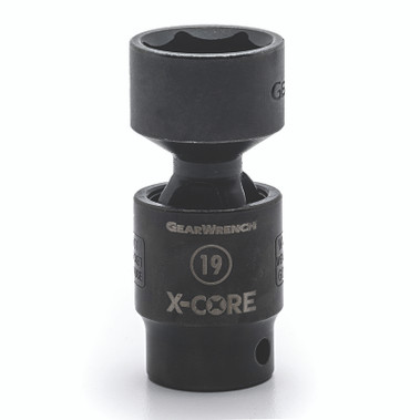 GEARWRENCH 6 Point Standard X-Core Pinless Universal Impact Metric Socket, 3/8 in Drive, 19 mm Opening (1 EA / EA)