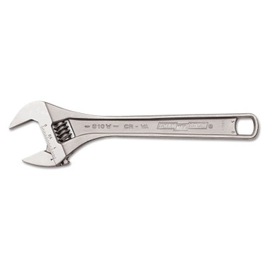 Channellock Adjustable Wrench, 10 in L, 1-3/8 in Opening, Chrome, Bulk (1 EA / EA)