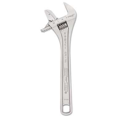 Channellock Adjustable Wrench, 12.32 in Long, 1.77 in Opening, Chrome (1 EA / EA)