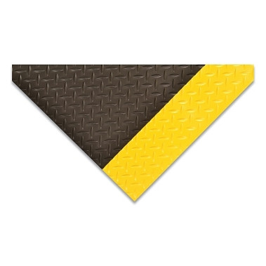 NoTrax Insulated Diamond Plate Switchboard Matting, 1/4 in x 3 ft W x 75 ft L, Electrically Insulative Type 2 PVC Comp, Black/Yellow (1 EA / EA)