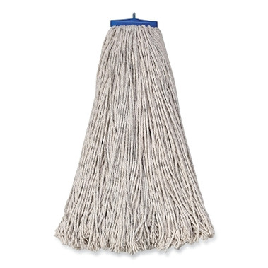 Boardwalk Cut-End Lie-Flat Economical Mop Head, Wet Mop, 32 oz, Cotton, Lie-flat Screw-in Handle (sold separately), 1-1/4 in Headband (12 EA / CT)