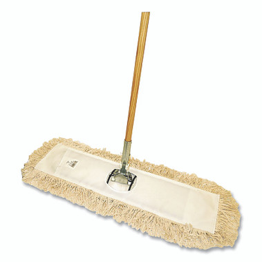 Boardwalk Cut-End Dust Mop Kits, Cotton/Wood, (1) 60 in Dust Mop Handle, (1) 24 in x 5 in Cut-end Dust Mop, (1) Metal Dust Mop Frame (1 KT / KT)