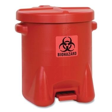 Eagle Mfg Poly Biohazard Waste Can, 14 gal, Red (1 EA / EA)