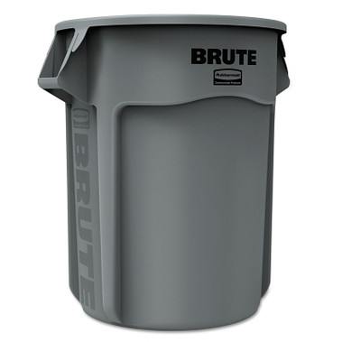 Rubbermaid Commercial BRUTE Round Container without Lid, 55 gal, Heavy-Duty Plastic, Gray (1 EA / EA)