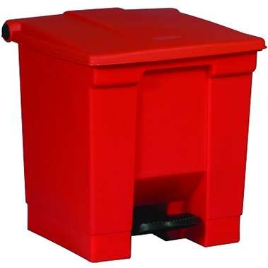 Rubbermaid Commercial Step-On Containers, 8 gal, Plastic, Red (1 EA / EA)