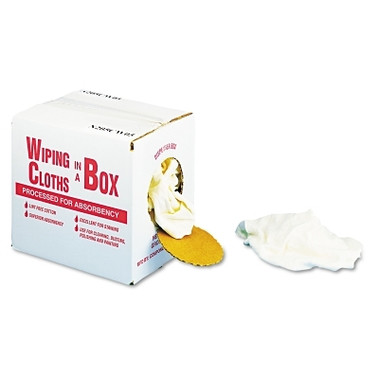 General Supply Multipurpose Reusable Wiping Cloths, Cotton, White, 5lb Box (5 LB / BX)