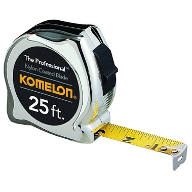 Komelon USA Professional Series Power Tapes, 1 in x 25 ft, Inch/Metric, Yellow/Black (1 EA / EA)