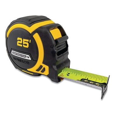 Komelon USA Contractor TS Wide-Blade Tape Measure, 1-1/4 in x 25 ft, Black/Yellow, Magnetic (1 EA / EA)