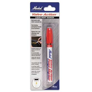Markal PAINT-RITER VALVE ACTION Paint Marker, Red, 1/8 in Tip, Medium (1 EA / EA)