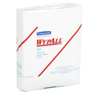 Kimberly-Clark Professional WypAll X50 Wipers, 1/4 Fold, White, 26 per pack (1 CA / CA)